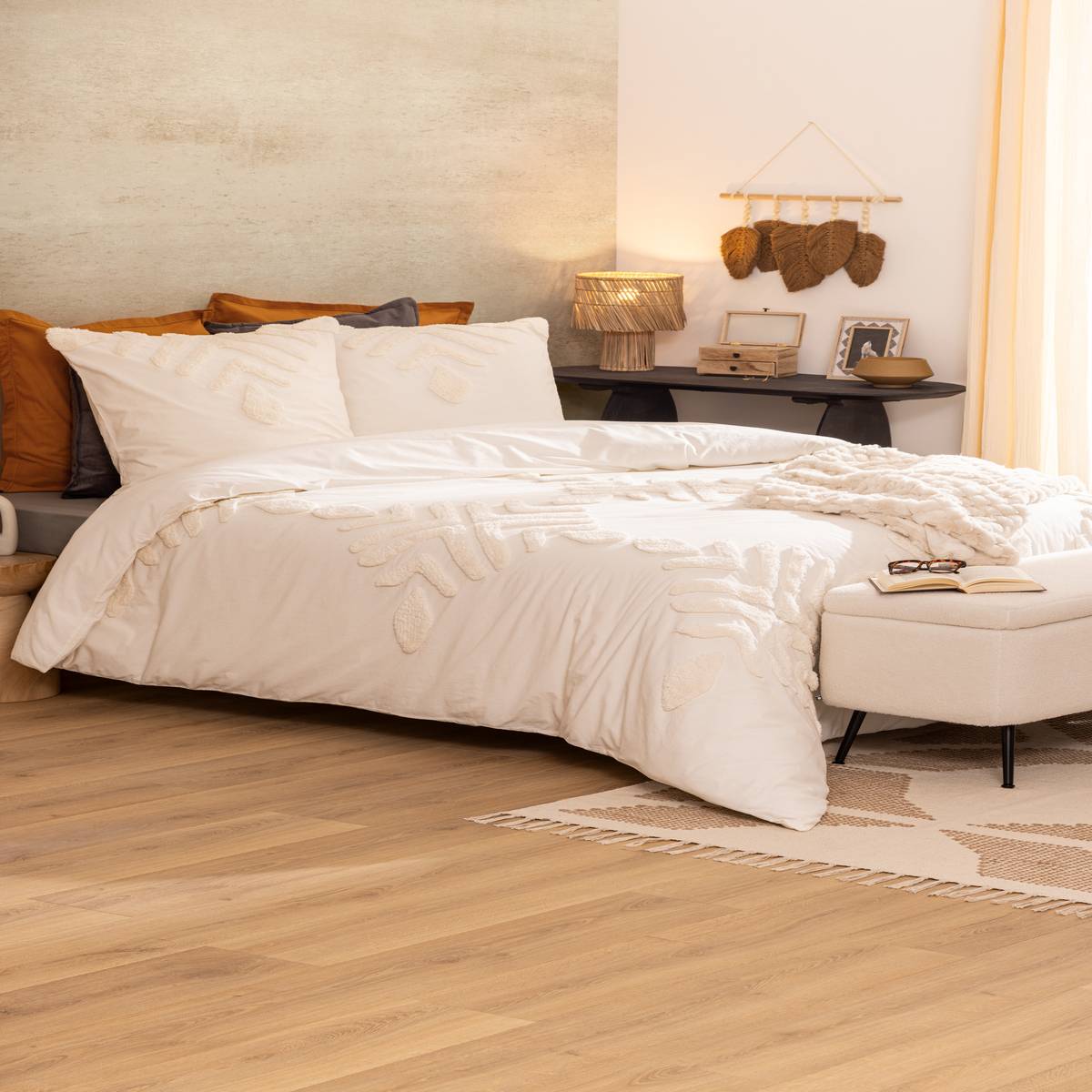 Juego de cama de 3 piezas "Inuit dreams" Blanco marfil, 240x220 cm Blanco marfil