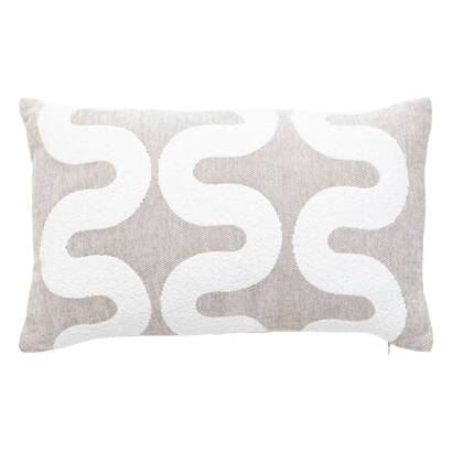Funda de coj&iacute;n "jeni", chenilla lino beige, 50x30 cm