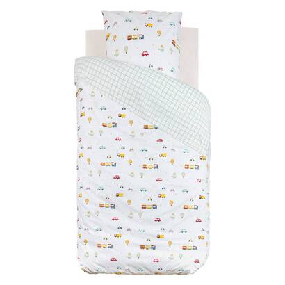 Juego de cama infantil de 2 piezas "telma" patr&oacute;n de coche, 140x200 cm