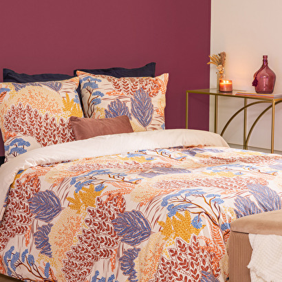 Juego de cama de 3 piezas estampado "walaa" beige, 240x220 cm