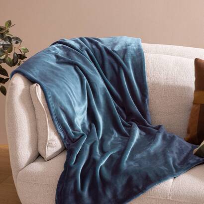 Manta de franela "cuddly" azul egeo, 130x180 cm