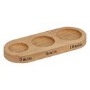 Juego de 3 relojes de arena con soporte de madera Vidrio, H.10/12/14 cm Multicolor