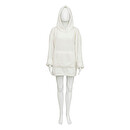 Manta con capucha de franela con mangas "Teddy" Blanco, Talla única Blanco
