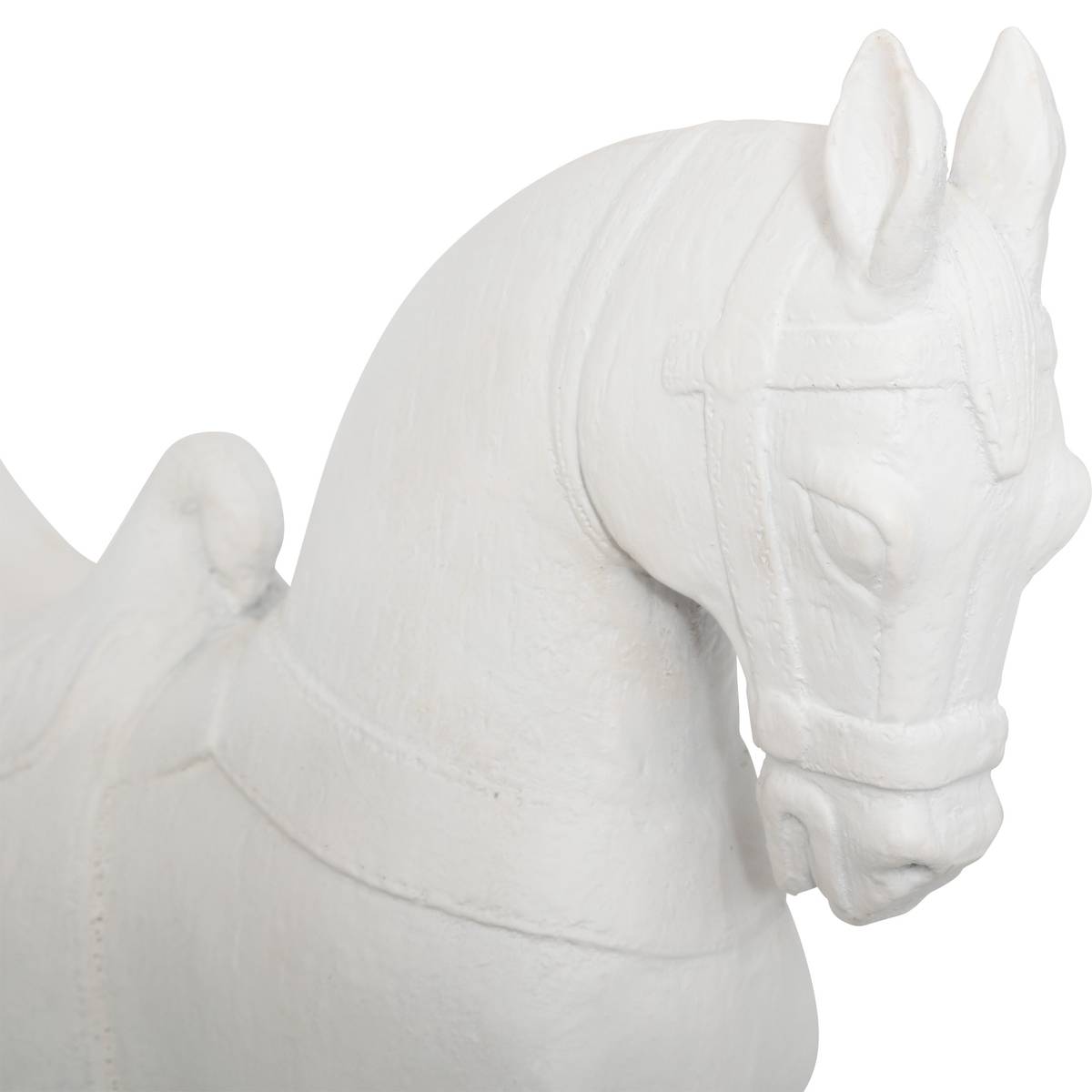 Estatua de caballo "Pequeña cabaña" Blanco, H.35 cm Blanco