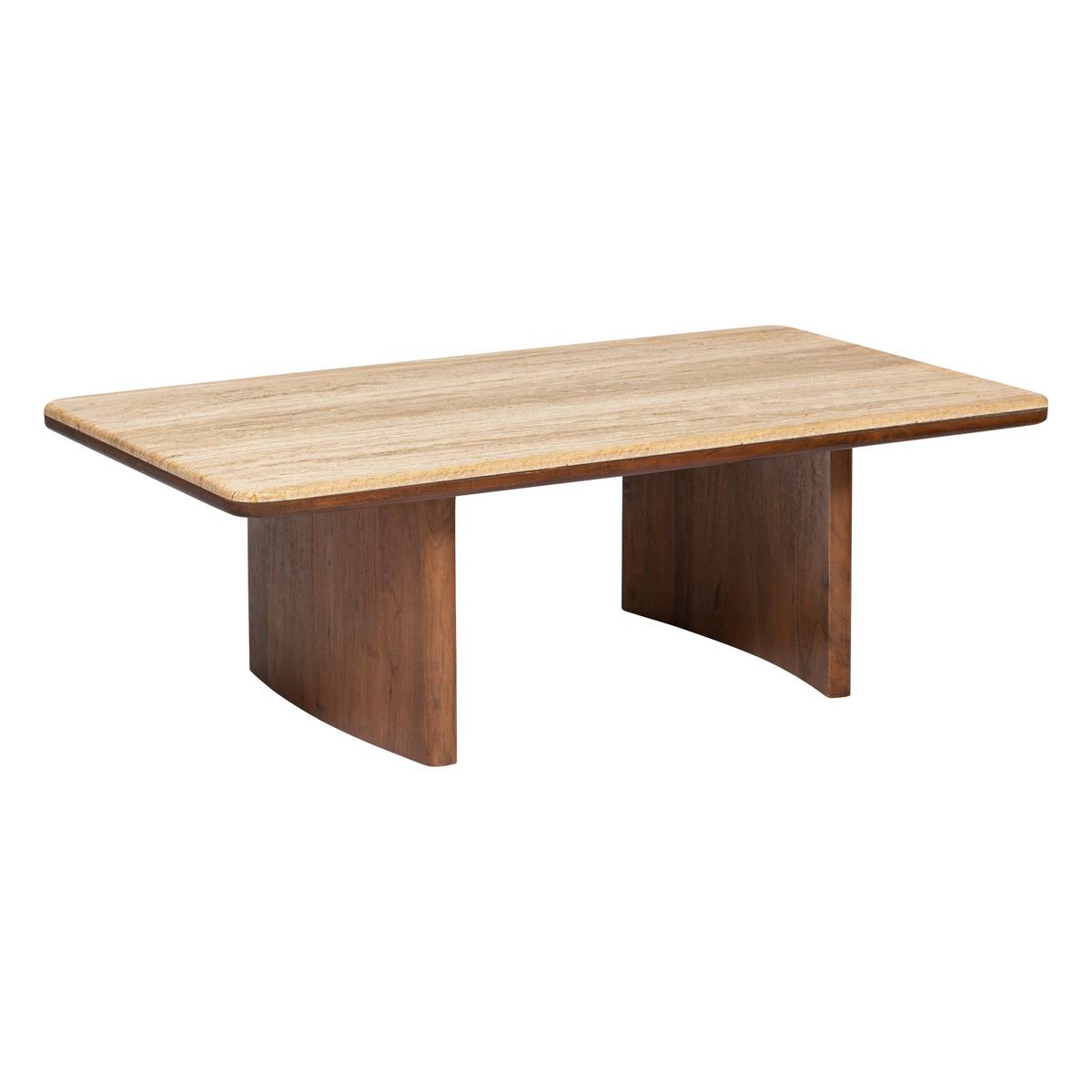 Mesa de centro "Jivan" Travertino, 120x70 cm Madera