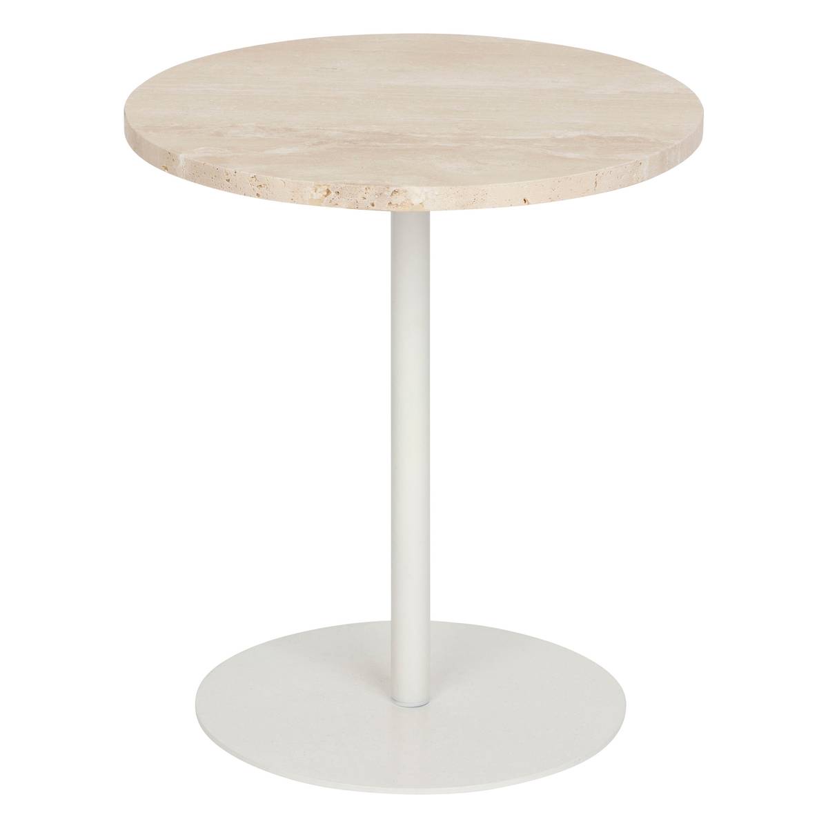Mesa Auxiliar "Celen" Travertino blanco, 40x45cm Blanco