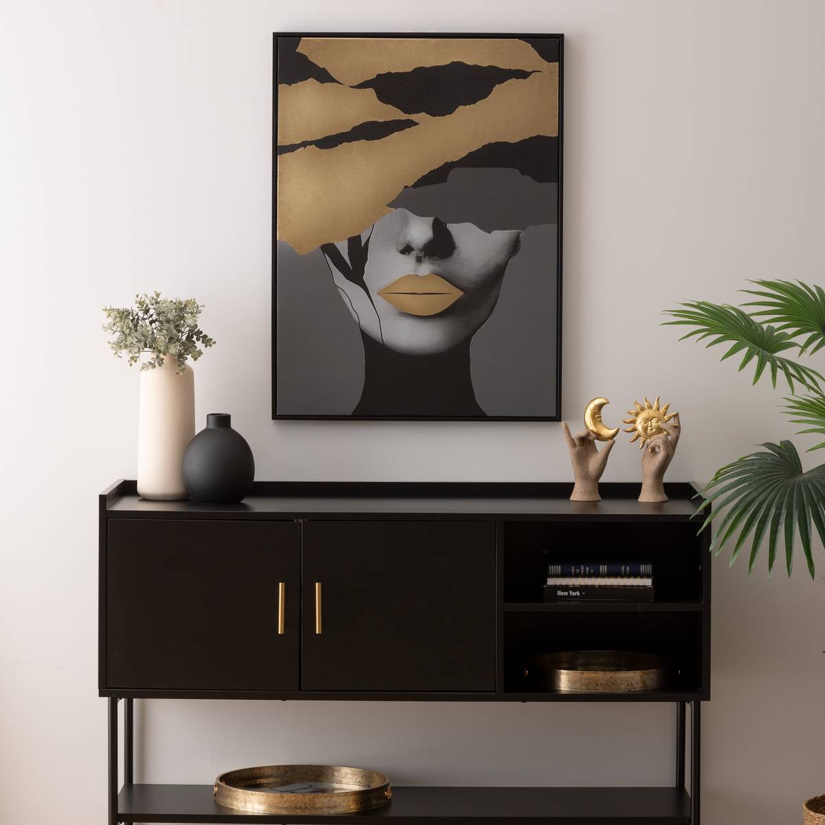 Lienzo Impreso enmarcado "Anaelle" 60x80 cm Negro