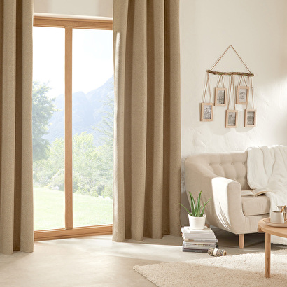 Cortina aislante/oscurecedora 'soana' beige, 140x260 cm