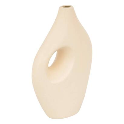 Jarr&oacute;n de cer&aacute;mica "nola" beige, h.30 cm
