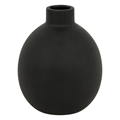 Jarr&oacute;n de cer&aacute;mica "rily" negro, h.18 cm