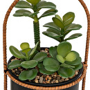 Planta artificial colgante "Tyla" Maceta negra, H.31 cm Oro