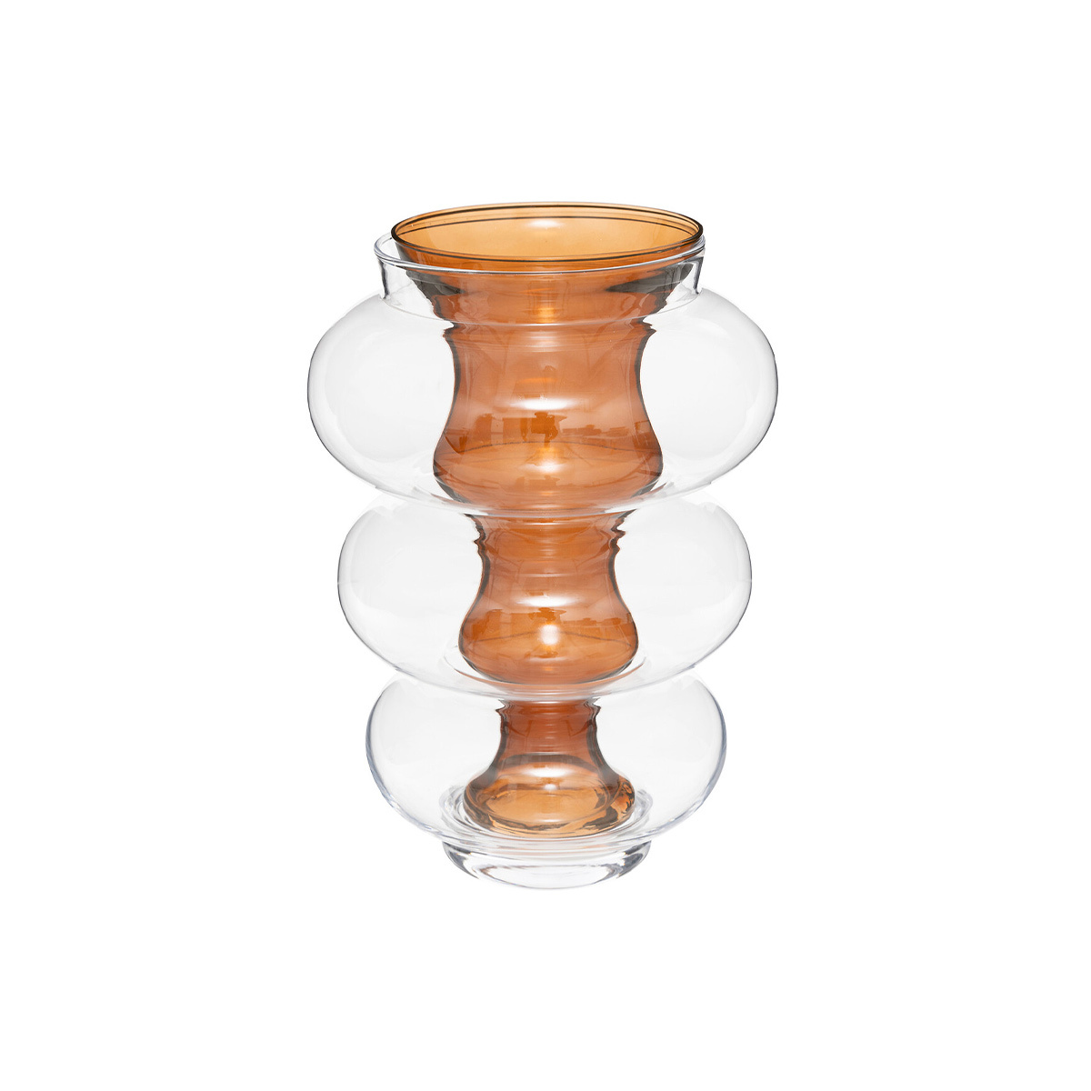Jarrón "Doble" Atmosphera x matali crasset Vidrio, Ámbar, H.36 cm Ámbar