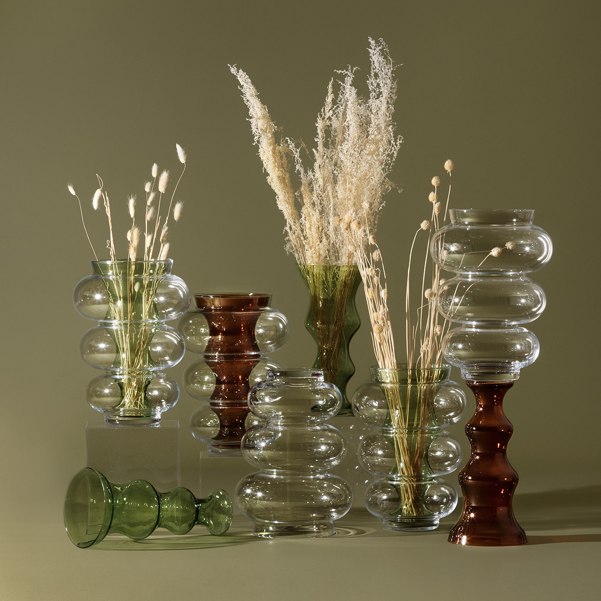 Jarrón "Doble" Atmosphera x matali crasset Vidrio, Ámbar, H.36 cm Ámbar