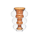Jarrón "Doble" Atmosphera x matali crasset Vidrio, Ámbar, H.36 cm Ámbar