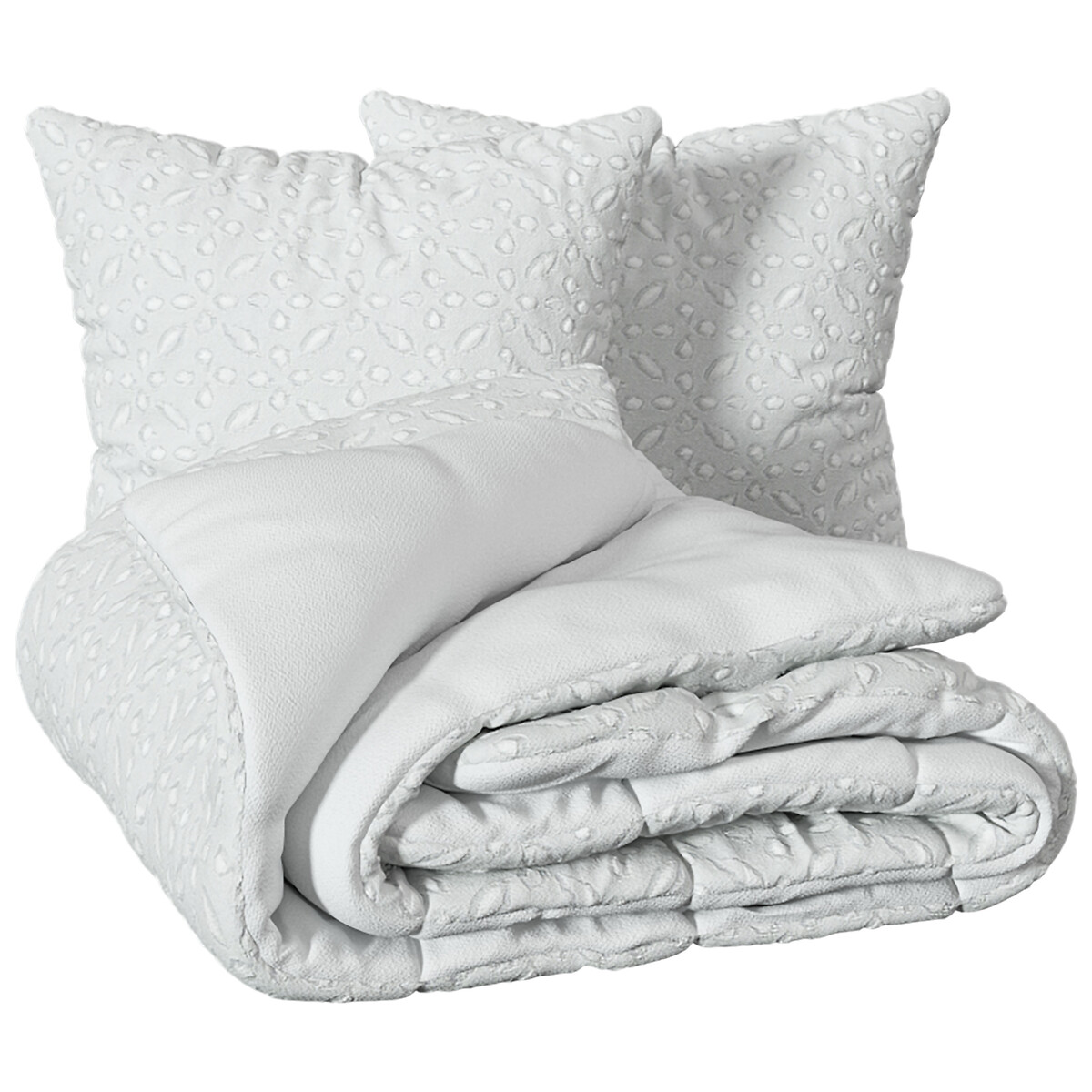 Juego de cama de 3 piezas "Swan" Jacquard, Blanco, 240x220 cm Blanco