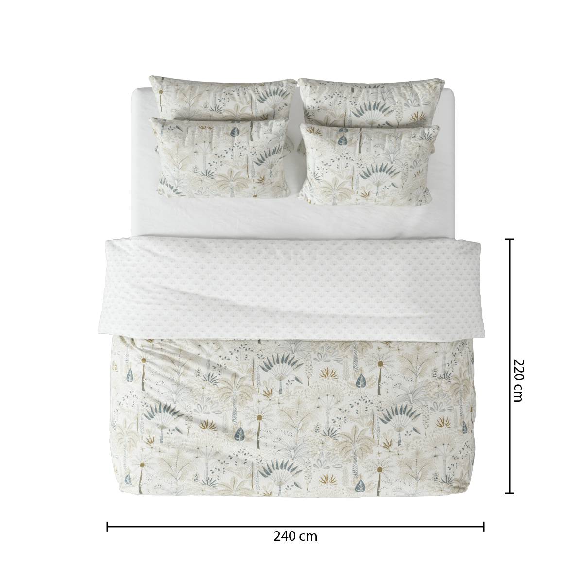Juego de cama estampado "Sonie" Blanco, 240x220 cm Blanco