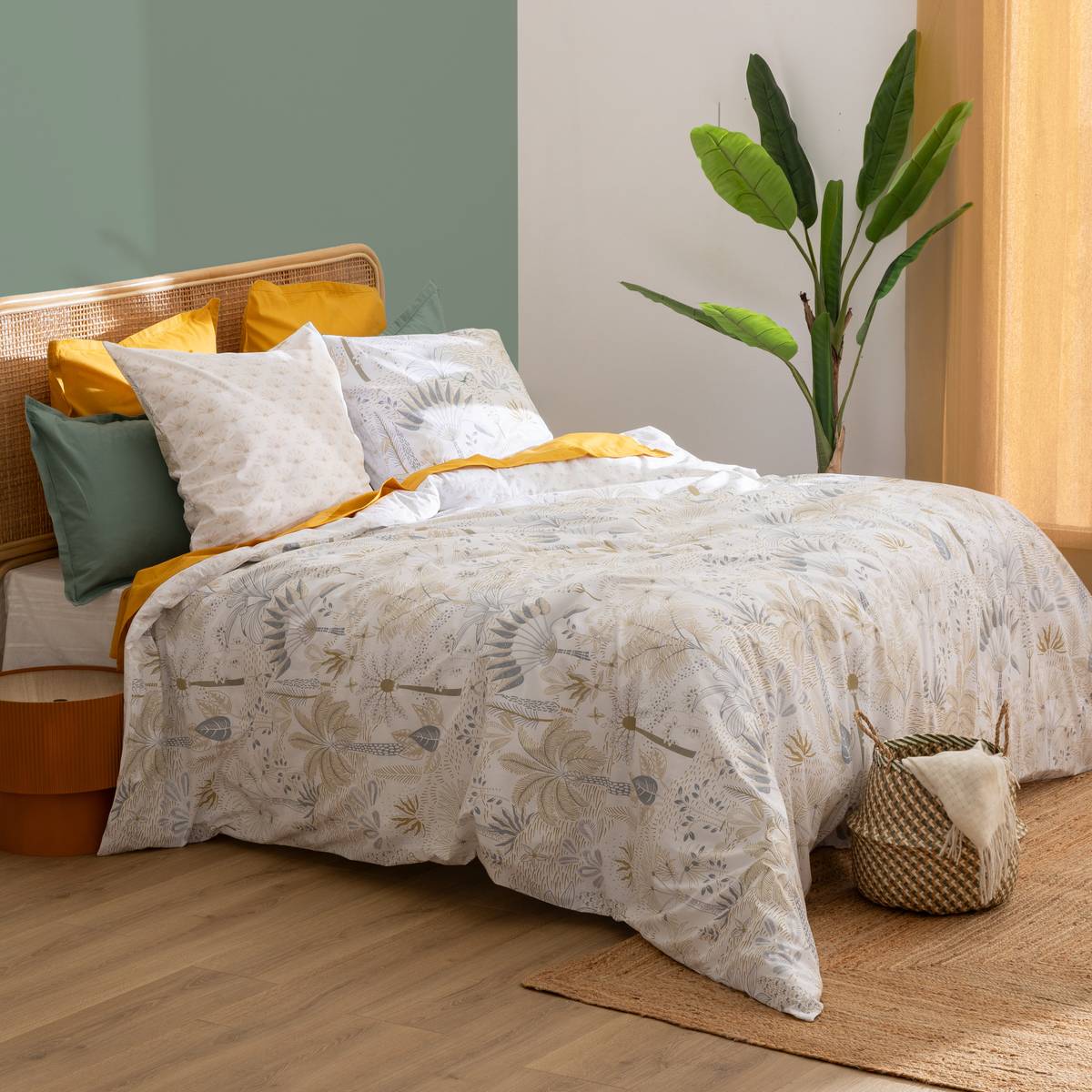 Juego de cama estampado "Sonie" Blanco, 240x220 cm Blanco