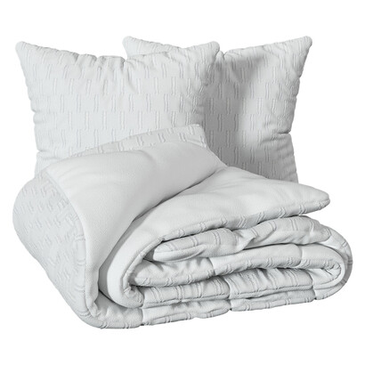 Juego de cama de 3 piezas "edie" jacquard, blanco, 240x220 cm