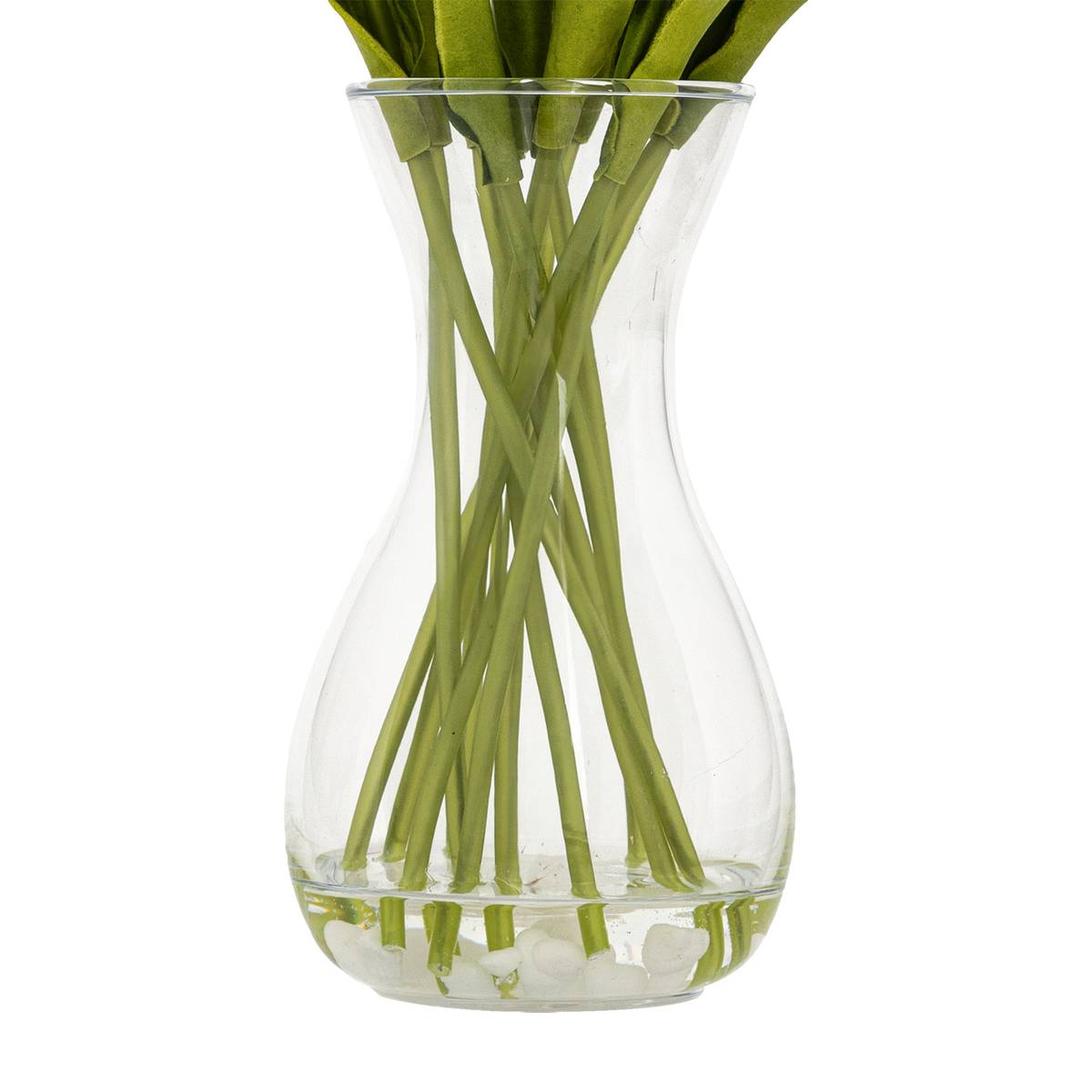 Composición de Tulipanes con Jarrón "Hector" Blanco, H.28,5 cm Blanco