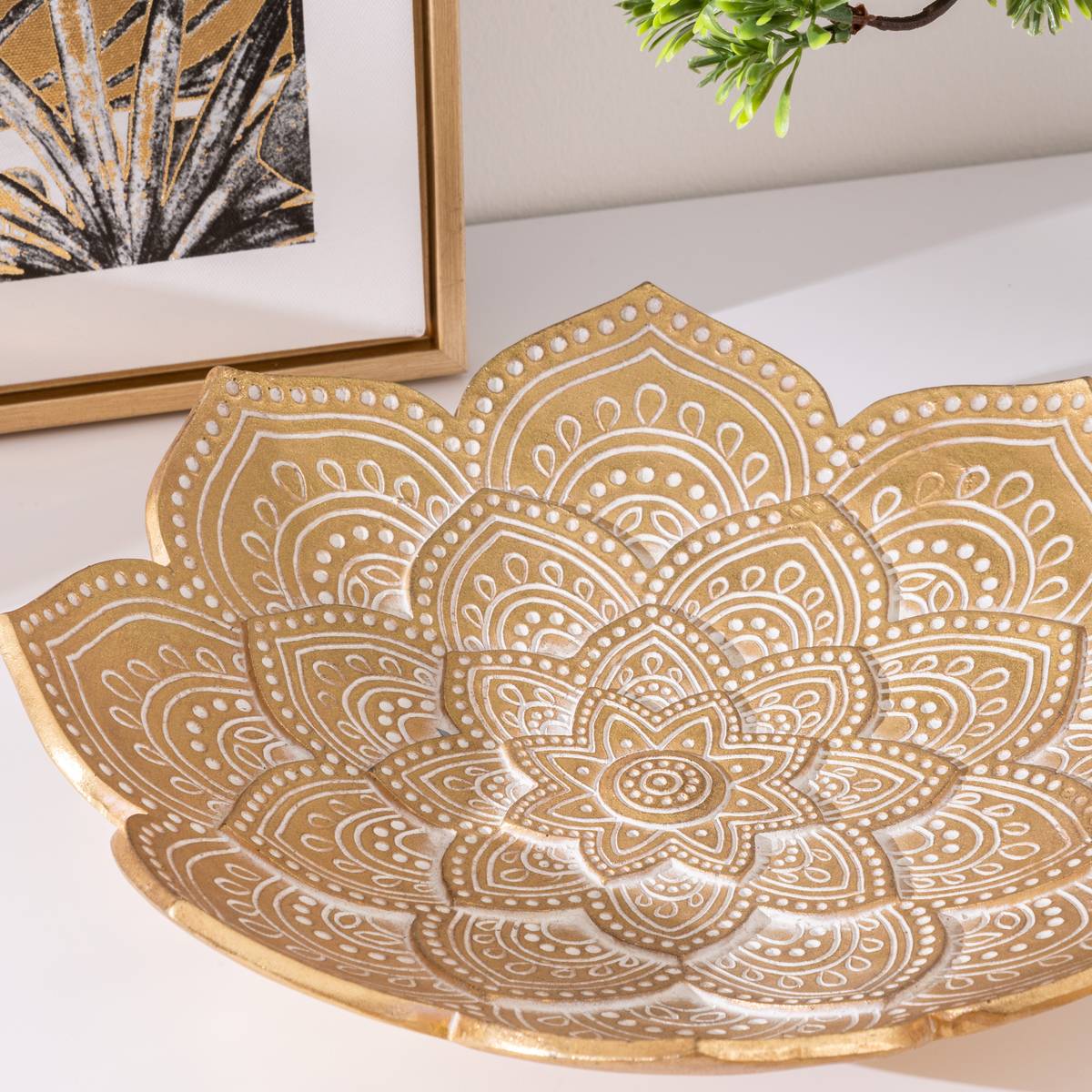 Cuenco "Oasis" Resina, Dorado, D. 29,5 cm Oro
