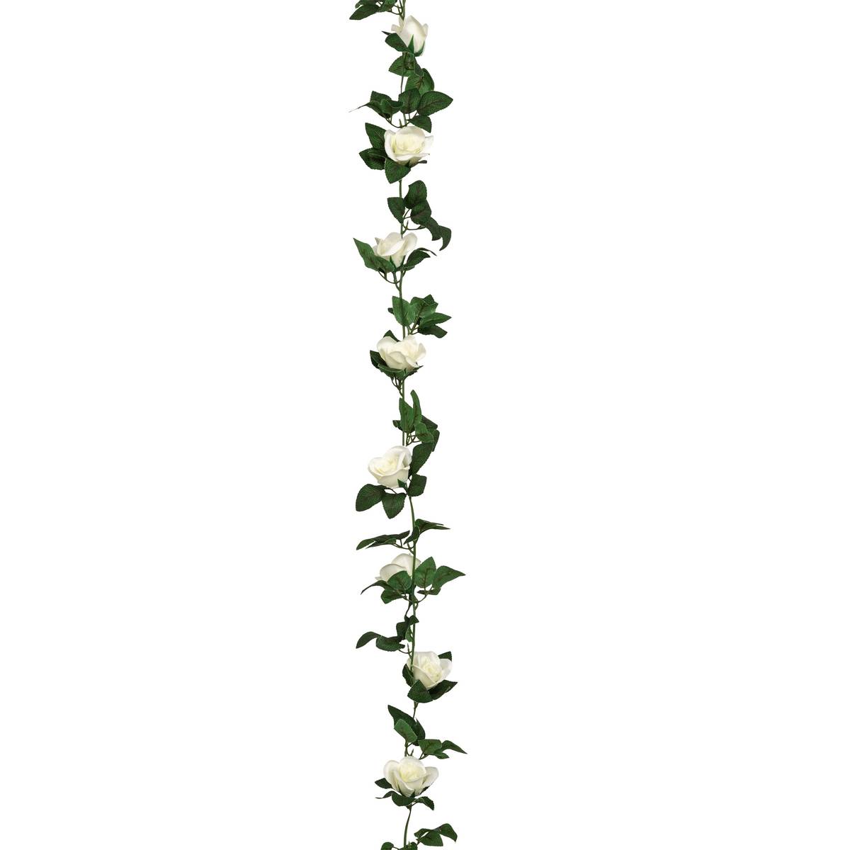 Guirnalda de rosas artificiales "Naki" Blanco, H.230 cm Blanco