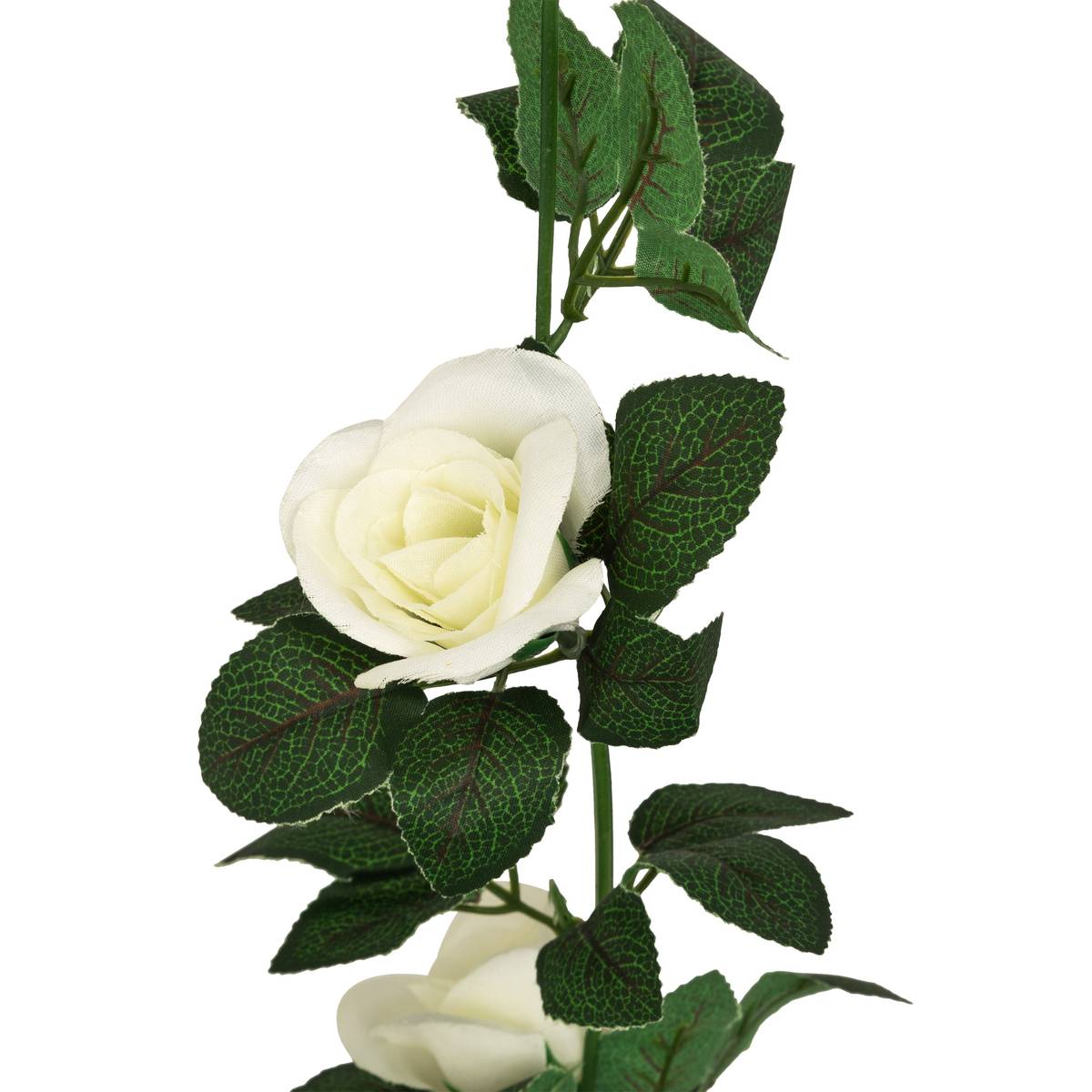 Guirnalda de rosas artificiales "Naki" Blanco, H.230 cm Blanco