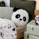 Cojín Panda "Nao" Negro y Blanco, D.27 cm Blanco y negro