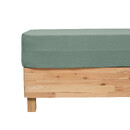 S&aacute;bana ajustable "Flora" Gasa de algod&oacute;n, Verde Celad&oacute;n, 140x190 cm Verde celad&oacute;n
