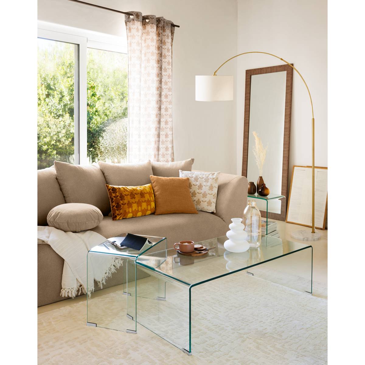 Lámpara de pie arco "Tilio" Dorado, H. 195 cm Oro