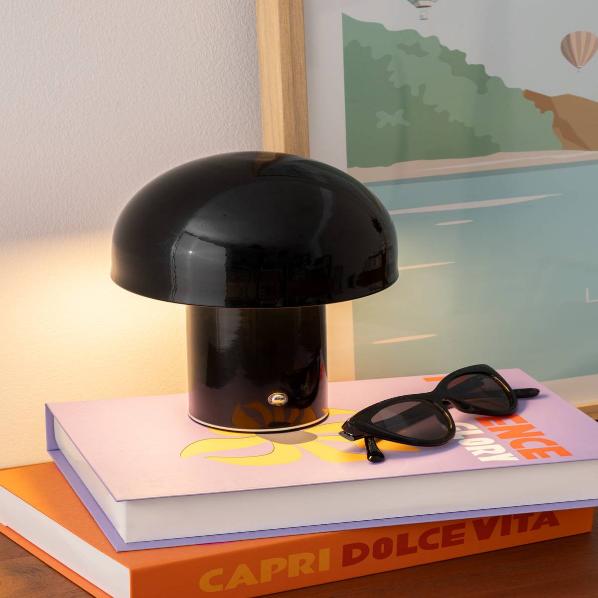 Lámpara de mesa LED USB "Zola" Negro, H. 20 cm Negro