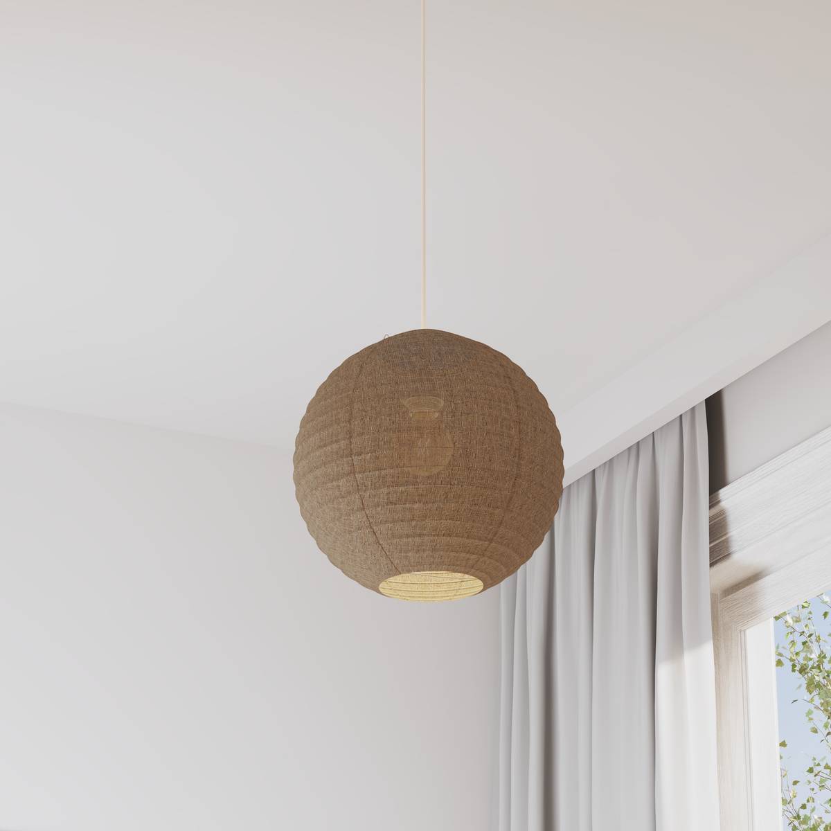 Linterna japonesa de bola "Jordy" Beige, Ø 35 cm Beige