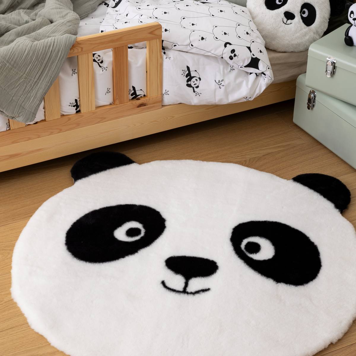 Juego de cama infantil de 2 piezas Panda "Andy" Algodón, Violeta, 140x200 cm Morado