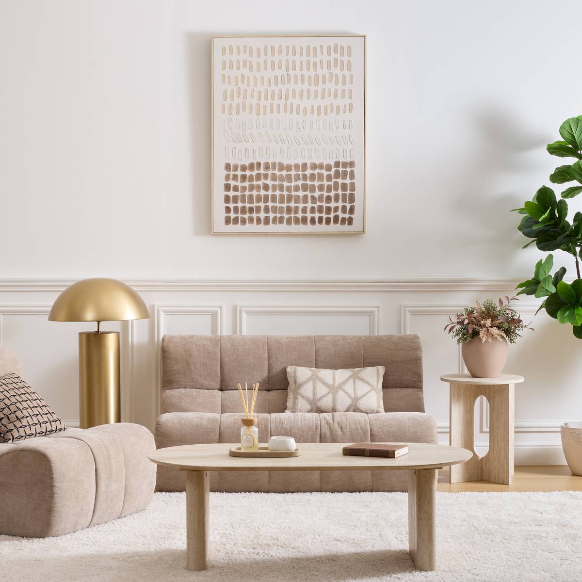 Mesa de centro "Anaya" Beige, 120x60x40 cm Beige