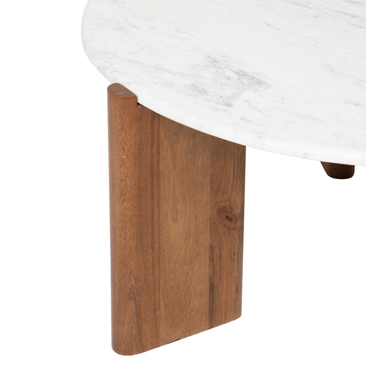 Mesa de centro "Nanda" M&aacute;rmol, Blanco, D.91,5 cm Blanco