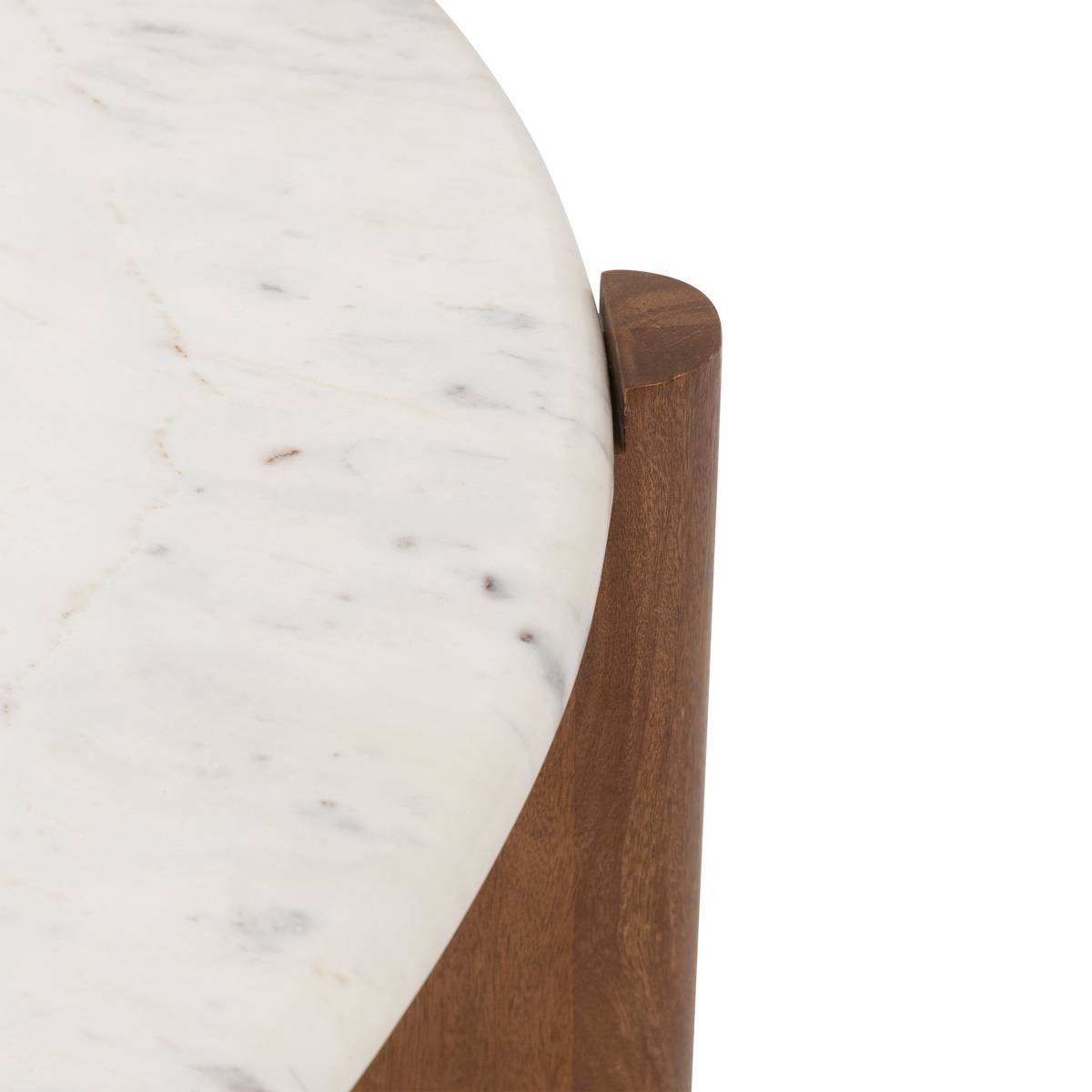 Mesa de centro "Nanda" M&aacute;rmol, Blanco, D.91,5 cm Blanco