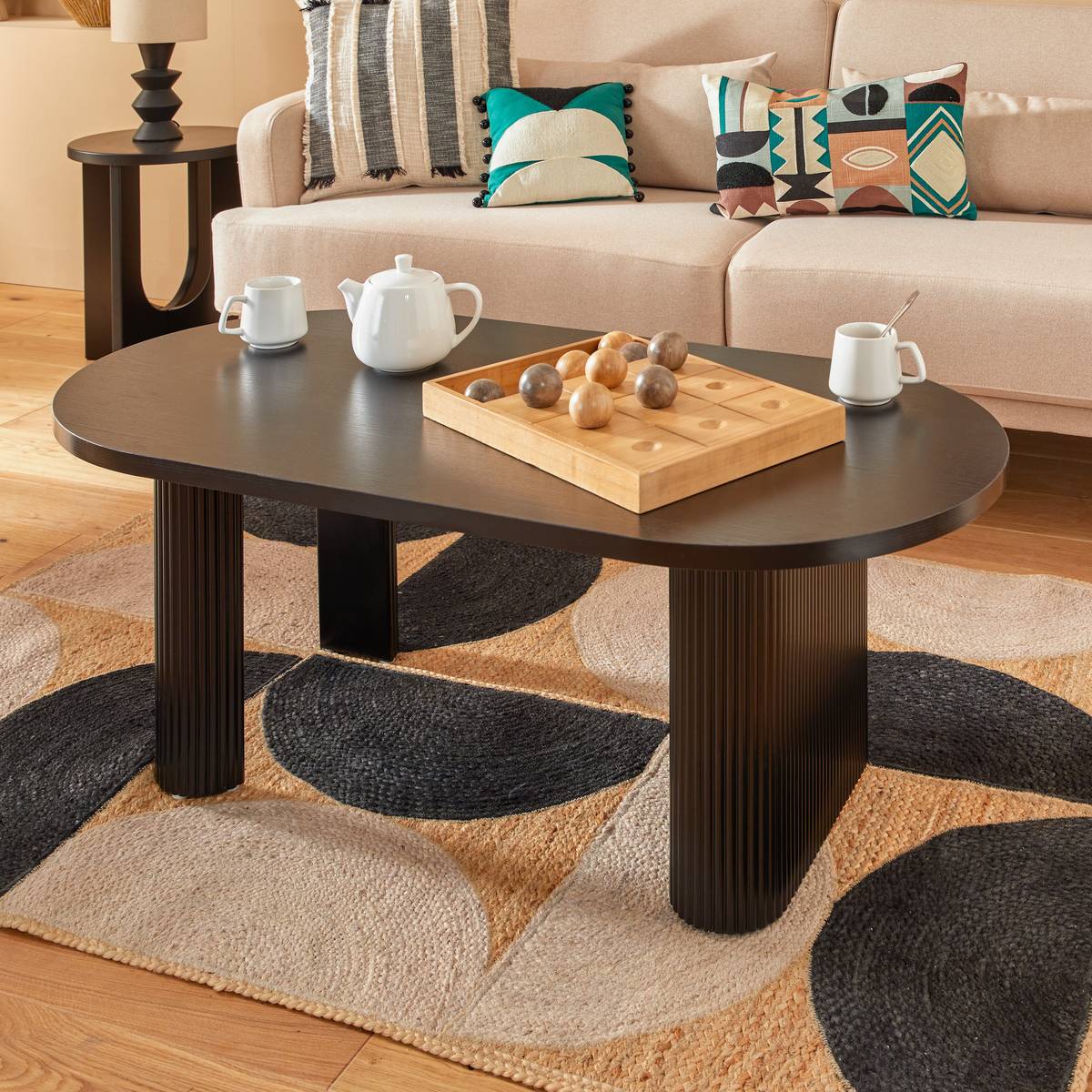 Mesa de centro "Olova" Negro, 120x60x45 cm Negro