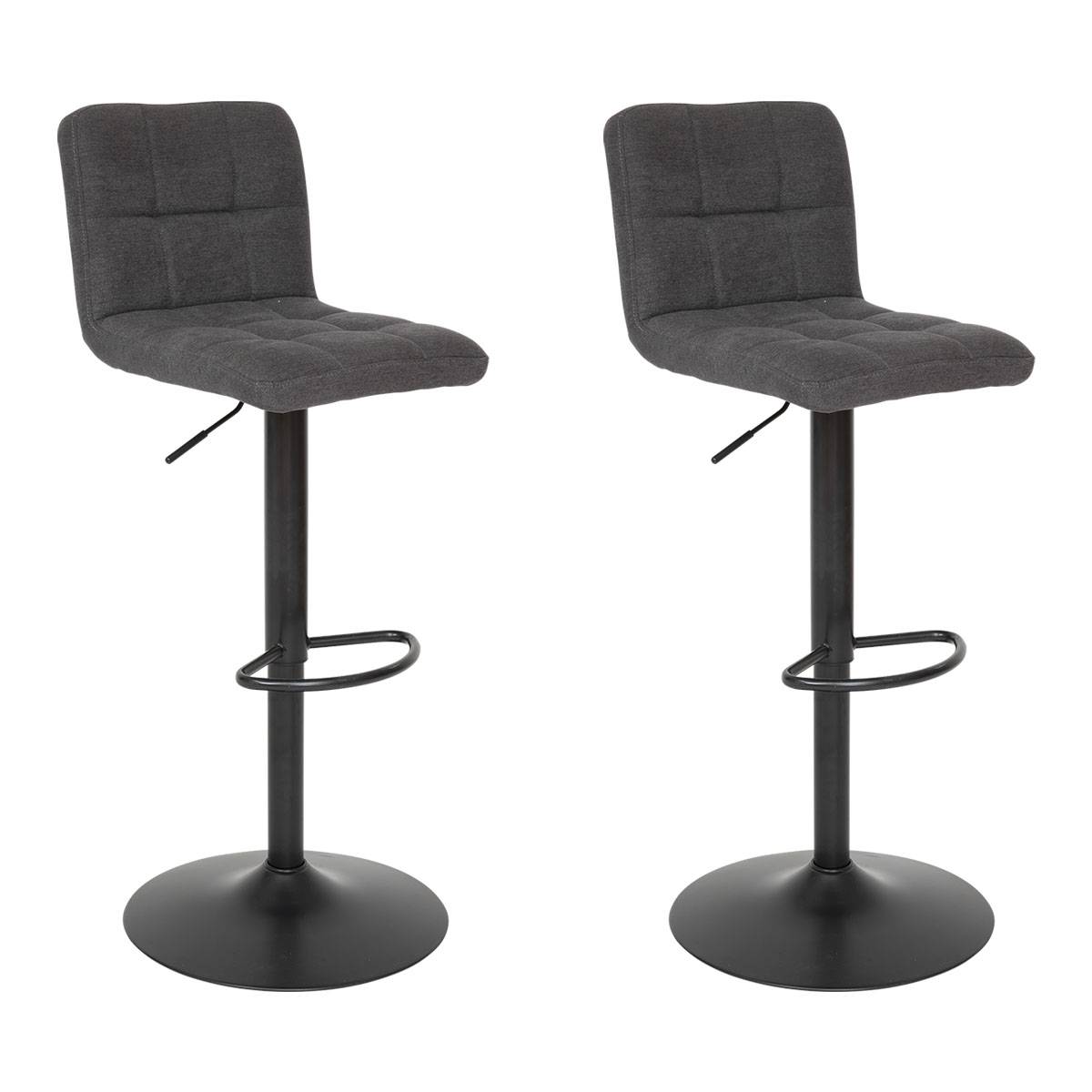 Juego de 2 taburetes de bar "Delek" Gris, 104x52x45 cm Gris