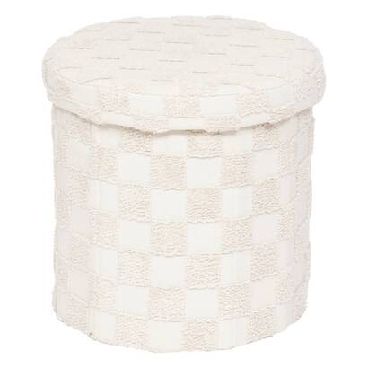 Puf plegable "pasti" blanco, d.38x38 cm