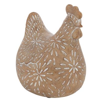 Estatuilla de pollo "linda" beige, h.12 cm
