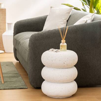 Mesa auxiliar "stoneto" blanco, 43x35x35 cm