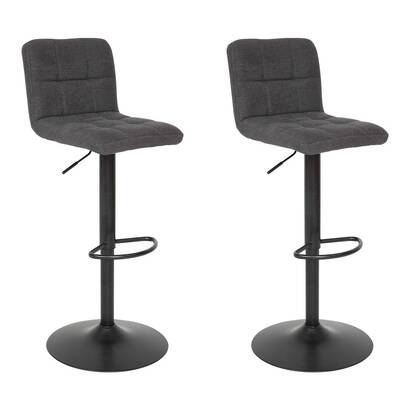 Juego de 2 taburetes de bar "delek" gris, 104x52x45 cm