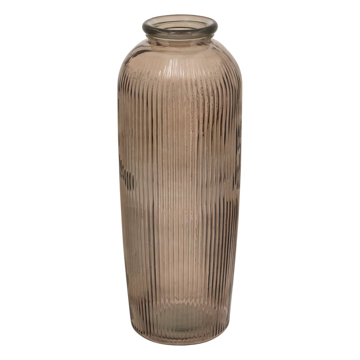 Jarrón "Luz" Vidrio reciclado, Marrón, H. 72 cm Marrón