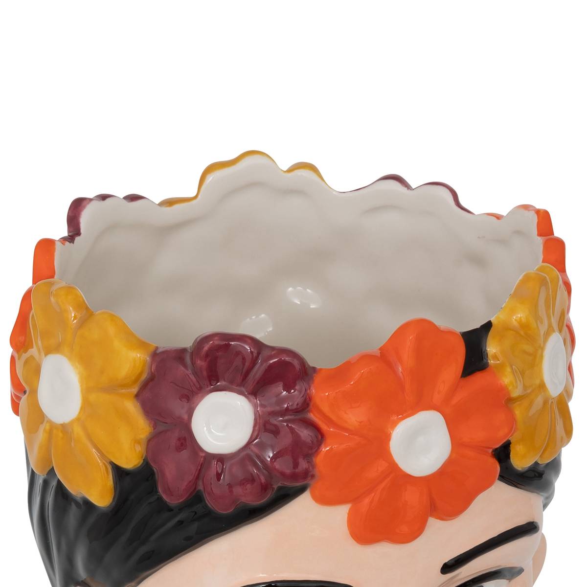 Jarr&oacute;n cabeza de mujer "Yuca" Cer&aacute;mica, Multicolor, H.18 cm Multicolor
