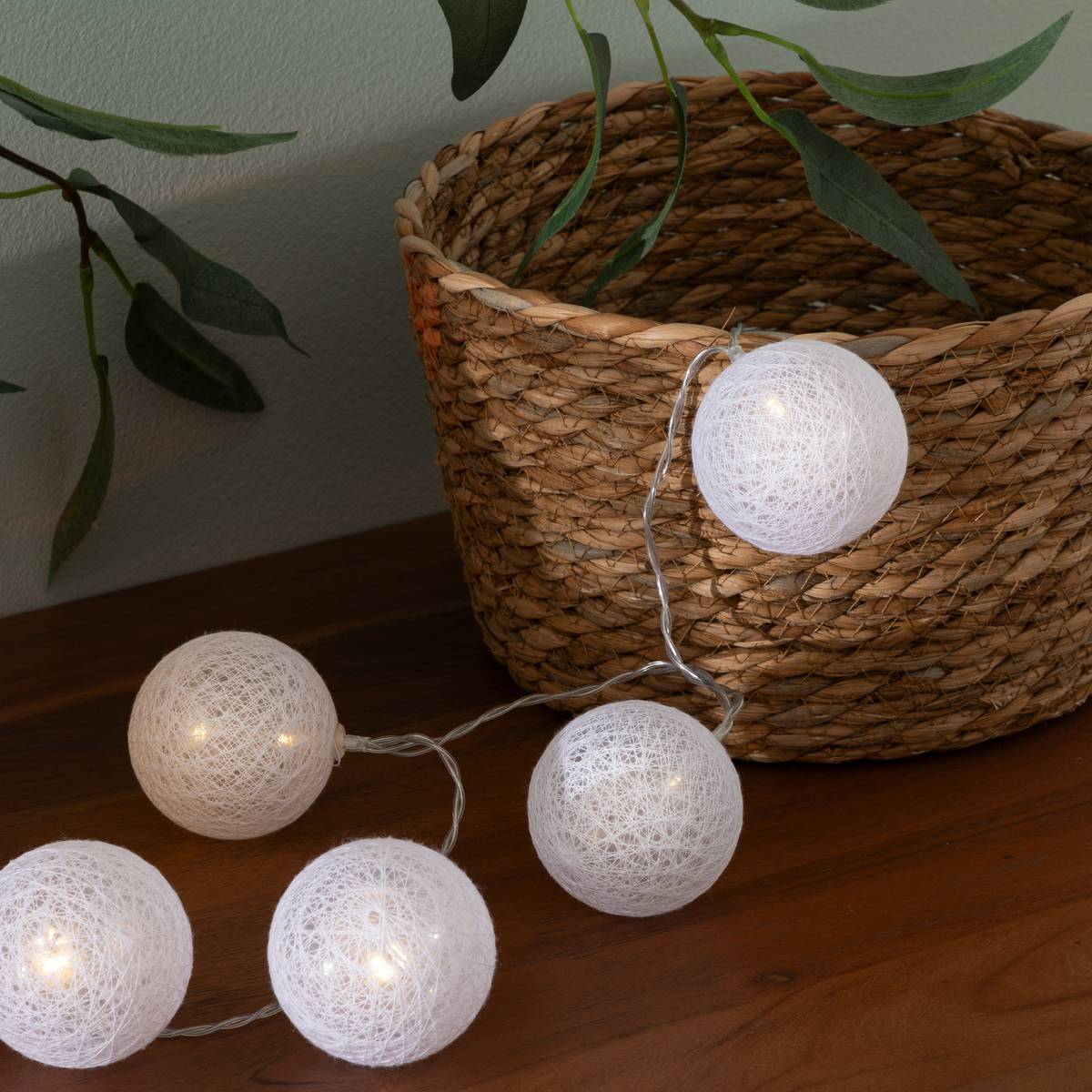 Guirnalda LED a pilas "Tara" 10 bolas luminosas, L.165 cm Azul pato