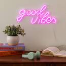 Neón de pared LED "Good Vibes" Rosa, L. 40,5 cm Rosa