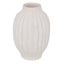 Jarrón estriado "Fernan" Cerámica, blanco, H.22 cm Blanco