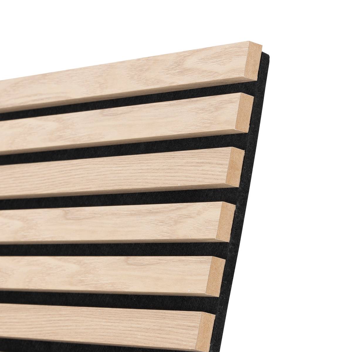 Panel decorativo de listones de madera "Colva" Efecto roble claro, fondo negro, 240x60 cm Efecto roble claro / Fondo negro