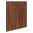 Panel decorativo de listones de madera "Colva" Efecto nogal, fondo negro, 60x60 cm Efecto nogal / Fondo negro