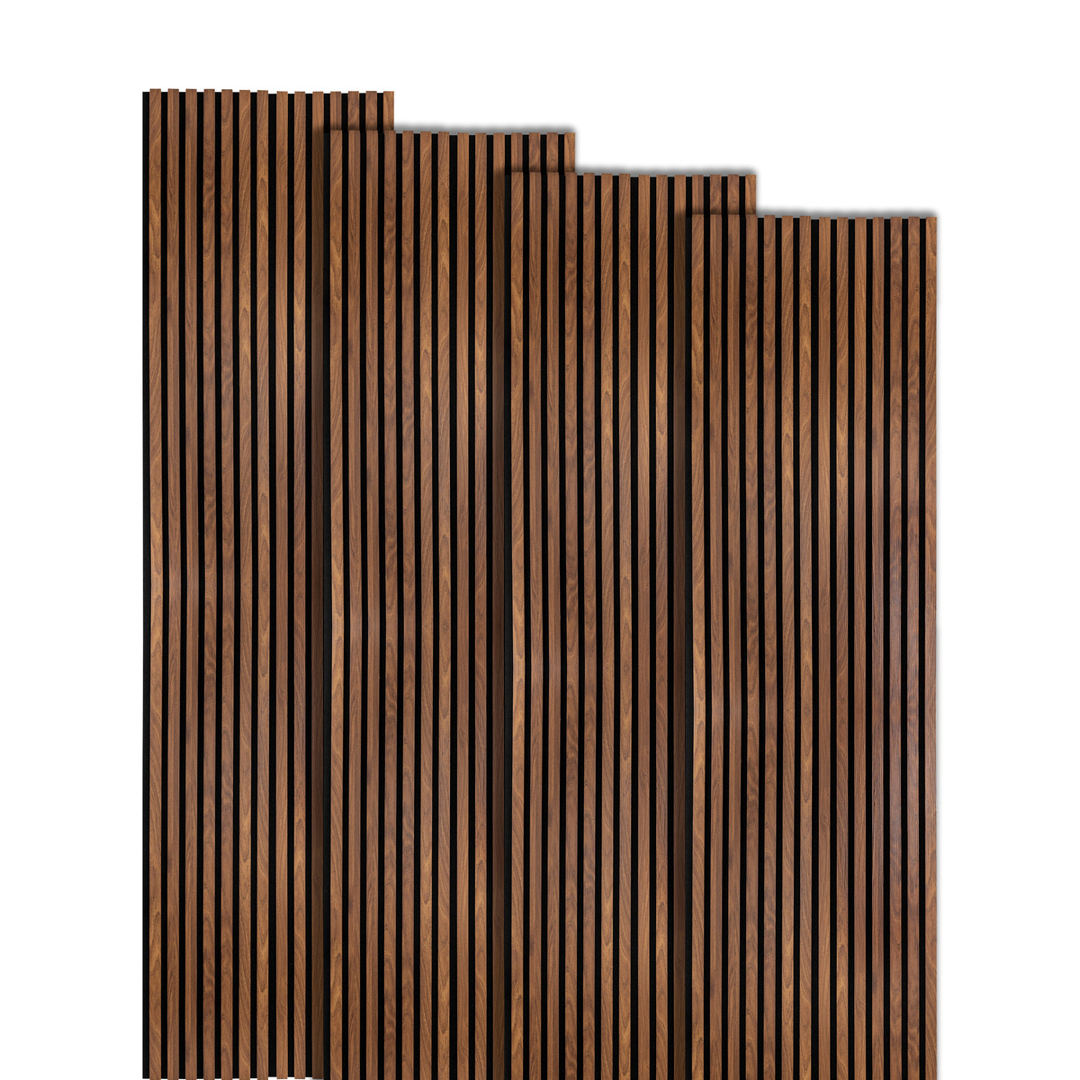 Lote de 4 paneles decorativos de listones de madera Colva