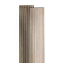 Lote de 2 paneles decorativos de listones de madera Colva Efecto roble claro, fondo negro, 240x60 cm Efecto roble claro / Fondo negro